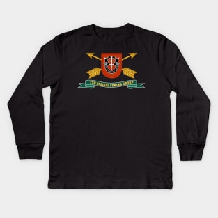 7th Special Forces Group - Flash w Br - Ribbon X 300 Kids Long Sleeve T-Shirt